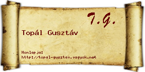 Topál Gusztáv névjegykártya